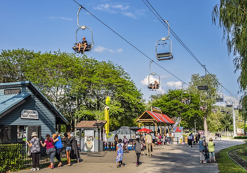 TORONTO, CANADA - AUGUST 24, 2017: Centreville Amusement Park - children's amusement park located on Centre Island, part of Toronto Islands, offshore of the city of Toronto.